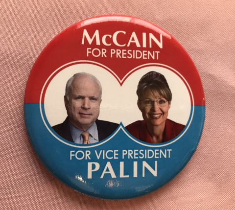McCain Palin Vintage Political Campaign Pinback Button